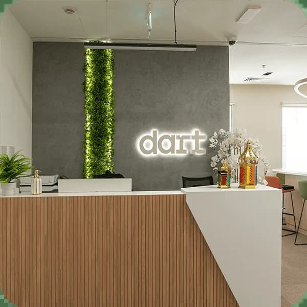 Workspace with desks